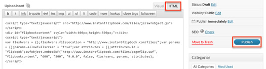 Paste the embedding code into the form